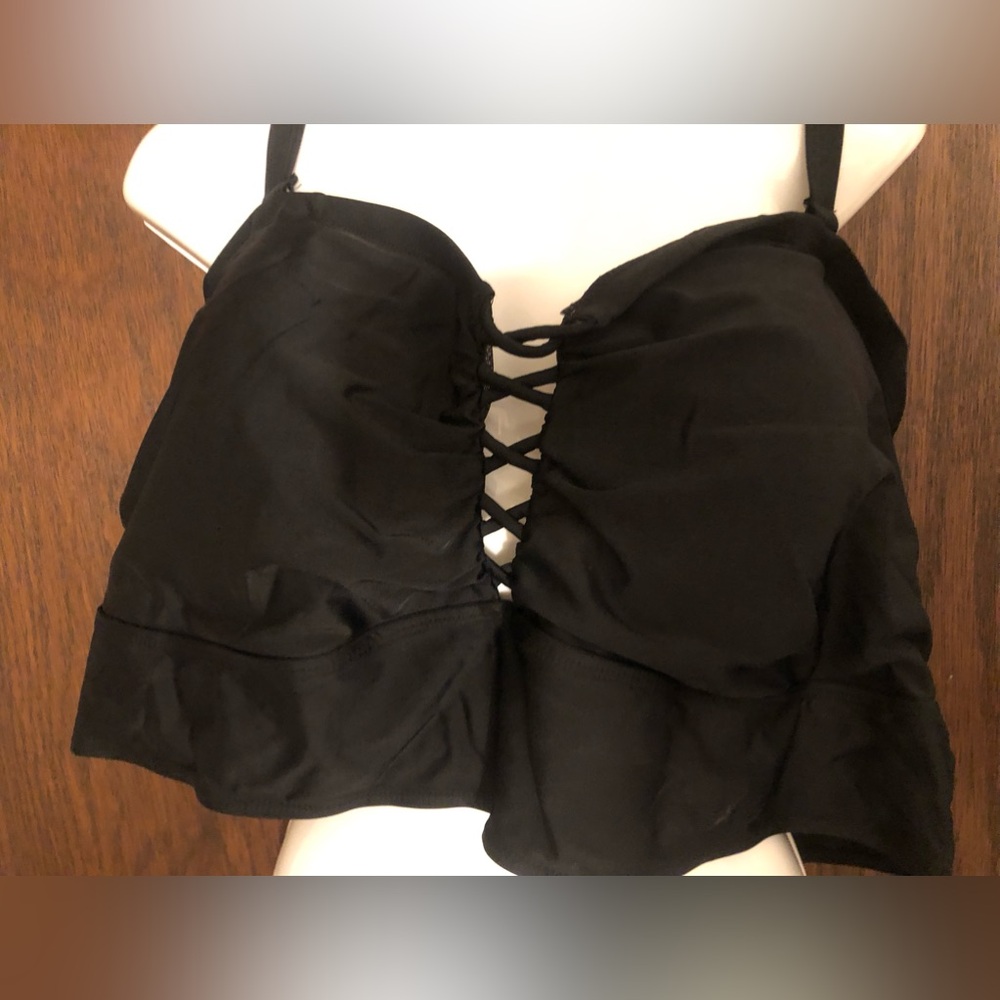 Torrid Lattice Front Swim Top 4x 4 Plus Black